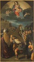 Emperor Heraclius Carrying the Cross to Jerusalem, c16th century. Creator: Unknown.