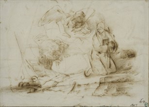 The angel appears to Hagar, c1645. Creator: Rembrandt Harmensz van Rijn.