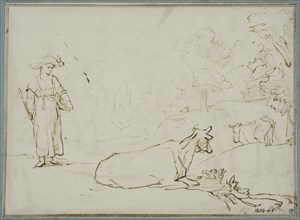 Peasant woman with two cows, 17th century. Creator: Rembrandt Harmensz van Rijn.
