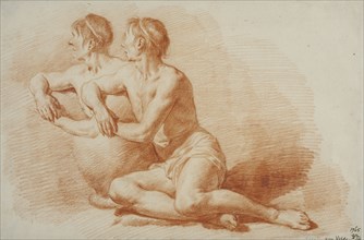 Study of a Male Nude Seated on the Ground. Creator: Adriaen van de Velde.