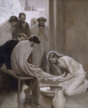 Jesus Washing the Feet of his Disciples, 1898. Creator: Albert Edelfelt.