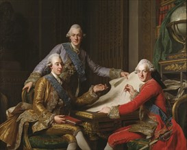 Gustav III and his brothers, 1771. Creator: Alexander Roslin.