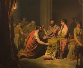 Odysseus before Alcinous, King of the Phaeacians, 1853. Creator: Johan August Malmström.