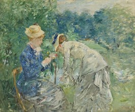 In the Bois de Boulogne, before 1880. Creator: Berthe Morisot.