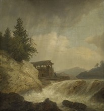 Nordic Landscape with a Waterfall, 1843. Creator: Johann Christian Michael Ezdorf.