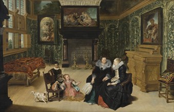 Interior, called "Rubens' salon". Creators: Frans Francken II, Cornelis de Vos.