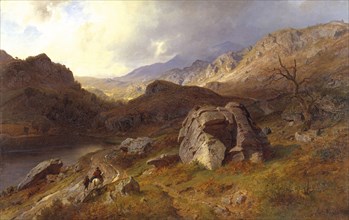 Lledr Valley in Wales, 1864. Creator: Hans Gude.