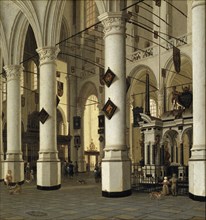 Interior of Nieuwe Kerk, Delft. Creator: Hendrik Cornelisz. van Vliet.