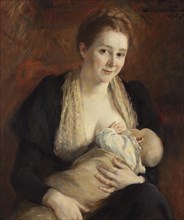 Maternal Joy. The Wife of the Artist Jacob Kulle, 1894. Creator: Hildegard Katerina Thorell.