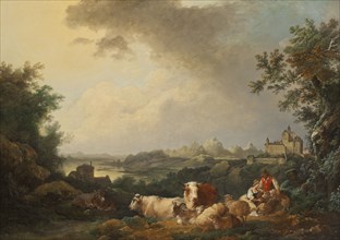 Landscape with Resting Cattle, 1767. Creator: Philip James de Loutherbourg.