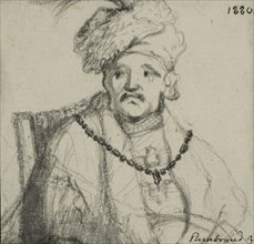 Man wearing a fur hat. Creator: Rembrandt Harmensz van Rijn.