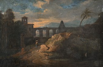 Landscape with Buildings and an Aqueduct, c17th century. Creator: Unknown.