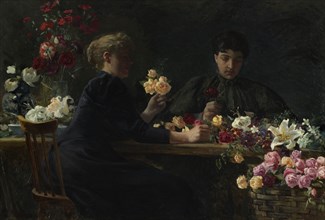 Ladies at a Flower-table, 1894. Creator: Wilhelm Peters.