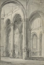 Interior of the new church in Amsterdam after the fire of 1645. Creator: Willem Schellinks.