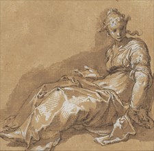 Seated woman, facing left. Creator: Abraham Bloemaert.