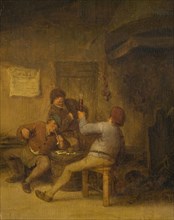 Peasants Drinking and Smoking, 1643. Creator: Adriaen van Ostade.