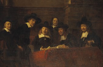 Staalmeesters. After Rembrandt, from 1876 until 1877. Creator: Ernst Josephson.