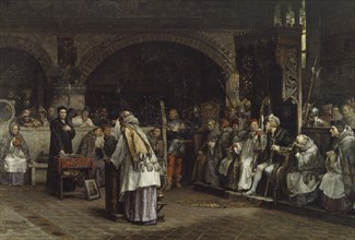 Religious Discourse between Olaus Petri and Peder Galle, 1883. Creator: Carl Gustaf Hellqvist.