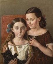 Sigrid and Anna Mazér, Nieces of the Artist, 1858. Creator: Carl Peter Mazer.