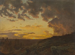 Sunset. Sketch, 1858. Creator: Johan Edvard Bergh.