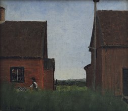 Scene from Lommaryd, Småland, 1882. Creator: Elias Erdtman.