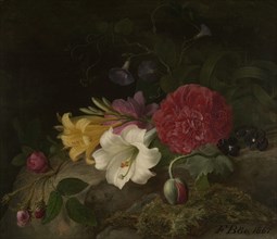 Still Life with Flowers, 1867. Creator: Frants Diderik Bøe.