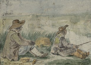 Two fishermen by a river. Creator: Hendrick Avercamp.