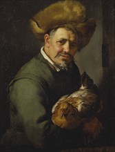 Old Man with a Hen, 1630. Creator: Hendrick Bloemaert.
