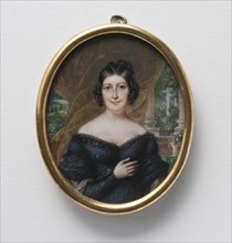 Portrait of a lady wearing black dress, c1810s. Creator: J Lecourt.