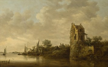 Riverside with an Old Tower, 1645. Creator: Jan van Goyen.