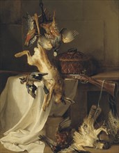 Still Life with a Rifle, Hare and Bird ("Fire"), 1720. Creator: Jean-Baptiste Oudry.