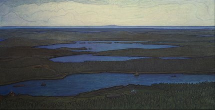 Over Forest and Lake, 1908. Creator: Otto Hesselbom.