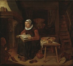 Old Woman Reading the Bible, 1663. Creator: Gerritsz Quiringh van Brekelenkam.