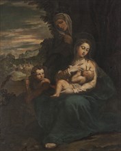 The Virgin and Child with St Elizabeth and the Infant St John. Creator: Scarsellino.