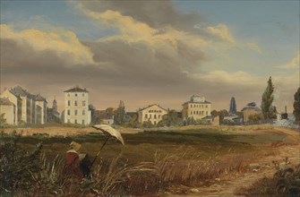 Plein Air Painter at the Outskirts of the City,  c.1840. Creator: Eugen Friedrich Peipers.