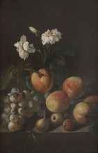 Still Life with Fruit and White Roses, 17th century. Creator: Unknown.