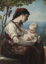 Young Mother and her Child, 1880. Creator: Elisabeth Baumann.