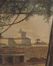 View to the Quirinal from the Villa Malta, Rome, mid 19th century. Creator: Gustaf Soderberg.