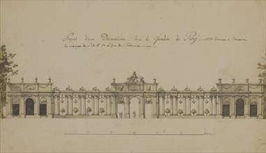 View of the orangery in the Kungstradgarden, decorated on the occasion of Duke Karl's...in 1774. Creator: Jean Eric Rehn.