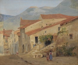 Village Street in the Sabine Mountains, 1830s. Creator: Jorgen Sonne.