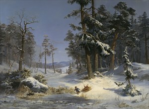 Winter Landscape from Queen Christina's Road in Djurgården, Stockholm, 1866. Creator: Charles XV, King of Sweden.