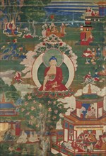 Buddha Shakyamuni and Narrative Scenes, 18th century. Creator: Anon.