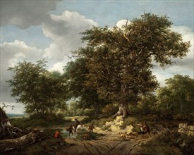 The Great Oak, 1652. Creators: Jacob van Ruisdael, Nicolaes Berchem.