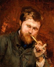 Man Smoking a Pipe, c1875. Creator: Jean Alexandre Joseph Falguiere.
