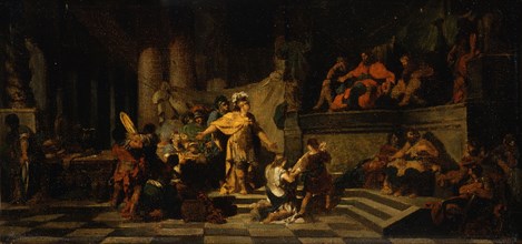 Aeneas Offering Presents to King Latinus and Asking Him for the Hand of His Daughter, 1778. Creator: Jean-Baptiste Regnault.