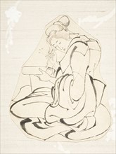 Courtesan painting, 19th century. Creator: Hokusai.