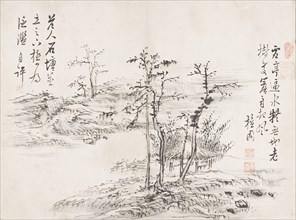 Landscape (image 1 of 6), turn of the 19/ century. Creator: Kim Hong-do.