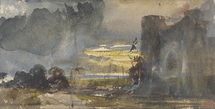 Romantic Landscape with Castle, 19th century. Creator: Paul Huet.