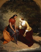 The Meeting of Hetty and Hist, 1857. Creator: Tompkins H Matteson.