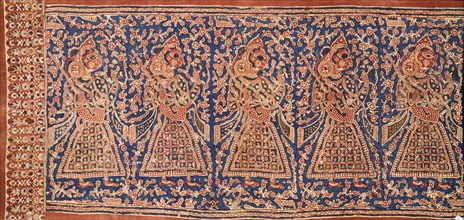 Ceremonial Cloth and Heirloom Textile with Row of Female Musicians (image 1 of 3), 17th century. Creator: Unknown.